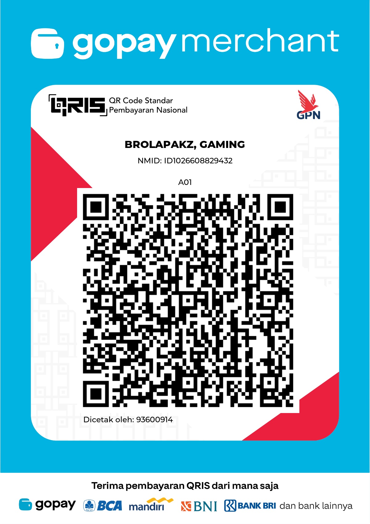 QRIS BroLapakZ, NMID ID1026608829432